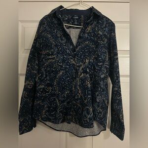 Chaps Blue Long Sleeve Button Down Shirt